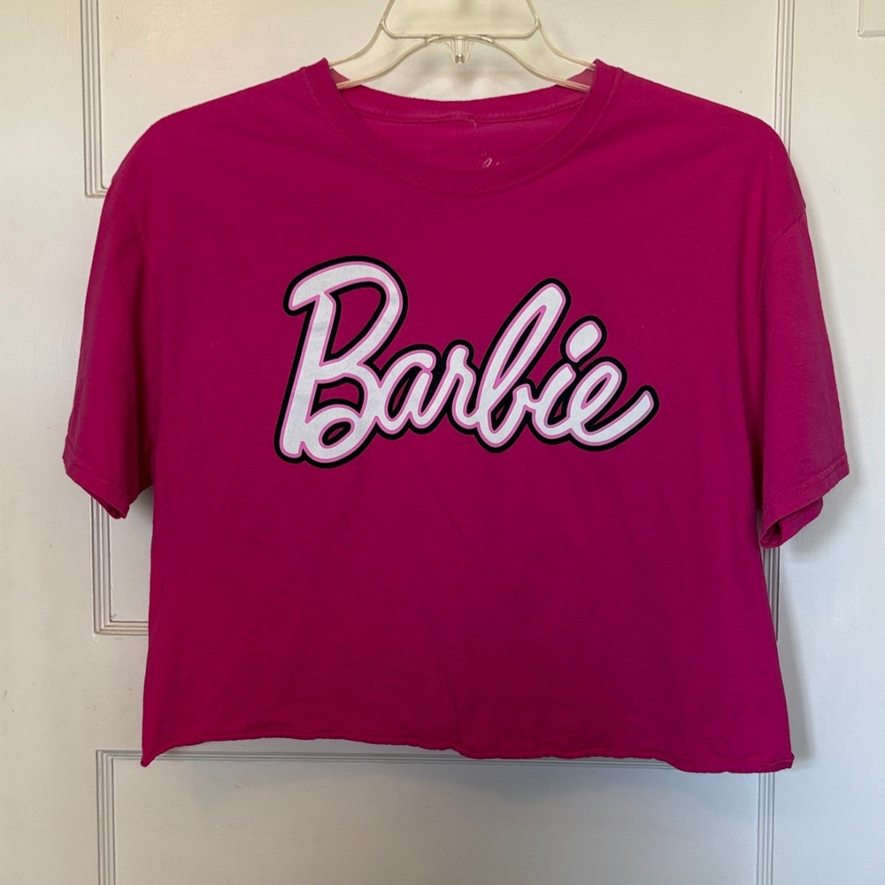 Barbie Graphic Crop Tee - Fuchsia Pink Size L